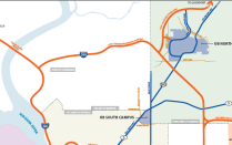 Regional map of our three campuses. 