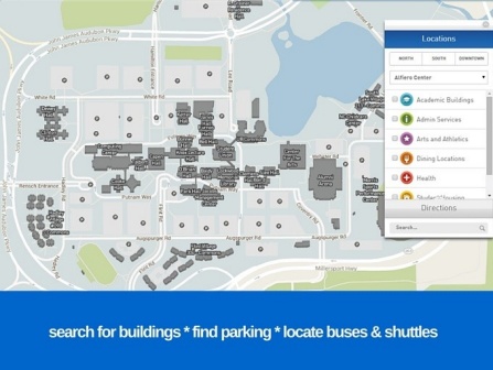 Snapshot of UB Interactive Campus Map. 