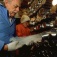 Zoom image: Chester &quot;Chet&quot; Langway (left) and Kazuo Osada in the Central Ice Core Storage Facility and Information Exchange in 1992. Langway directed the facility during his time at UB. Credit: Bob Walion/University at Buffalo 