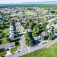 Aerial view of a neighborhood. 