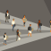 Illustration of employee turnover, with numerous people headed for the door. 