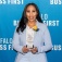 Chantazia Bronson posing for a photo with her 30-under-30 award. 