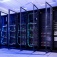 A bay of computer servers. 