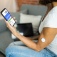 A person using a continuous glucose monitoring system. 