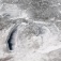 A 2015 satellite image showing the Great Lakes almost completely covered in ice. 