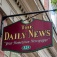 Local news sign in Huntingdon, Pennsylvania. 