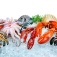 Fresh seafood on crushed ice. 