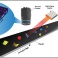 Photo illustration shows conveyor belt with plastic waste, an up-close look at the "three-dimensional transient thermal barcodes," a thermal camera and a light projector. 