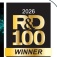Iillustrations showing logos for the R&D 100 Awards, a 2026 R&D 100 winner and a R&D 100 bronze winner for corporate social responsibility. 